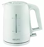 Krups Wasserkocher Pro Aroma, 1,6 L Fassungsvermögen, 2.400 W, beleuchteter Ein-/ Ausschalter, Sichtfenster mit Wasseranzeige, verriegelbarer Deckel, ergonomisches Design, weiß, BW2441