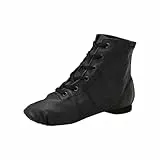 Kinder Jazz Tanzschuhe Weiche Sohle Ballettschuhe Damen Herren Jazz Tanzschuhe Mädchen Junge Mode Stiefel Schule Eröffnungssaison (Black, 35 Big Kids)