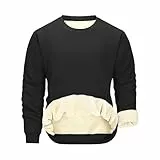 Svanco Pullover Herren Winter - Rundhals, Langarm, Fleece Gefüttert & Dicke, Superschwammig Warmes Sweatshirt