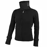 ALPIDEX Damen Fleecejacke Hoher Stehkragen Daumenlöcher Tailierte Winter Fleece Jacke Antipilling Warm Weich Full Zip Fleecepullover Microfleece Wandern Outdoor, Größe:M, Farbe:black