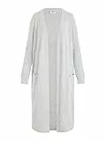 NOISY MAY Damen Nmcity L/S Long Noos Cardigan, Light Grey Melange, XL EU