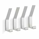KYOEON Garderobenhaken Wand-Montiert, Kleiderhaken Silber 4 Stück, Handtüchern Roben Haken Wandhaken für Küche, Tür, Badezimmer, Foyers und Flure