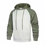 MANLUODANNI Herren Kapuzenpullover Raglan Men's Hoodie Pullover mit Kapuze Casual Sweatshirt Classic Farbabstimmung Hoody Bohne Grün Blume Grau XL