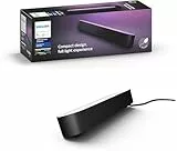 Philips Hue White & Color Ambiance Play Lightbar 1er Pack Basis-Set (500 lm), dimmbare Lichtsäule mit 16 Mio. Farben zur TV-Hintergrundbeleuchtung, Lichtsteuerung über Sprache oder App, schwarz