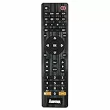 Hama Universalfernbedienung 4 in 1 Smart TV (bis zu 4 Geräte steuern, alle gängigen Marken, Receiver, Set Top Box, DVD, Verstärker, Ersatzfernbedienung, schnell programmierbar) schwarz