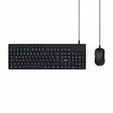 Hama Tastatur Maus Set CKM-200 (USB Tastatur, USB Maus, ergonomisches Tippgefühl, leise Tasten, Kabel abnehmbar, deutsches QWERTZ-Layout, Maus mit dpi Schalter, Multimedia Tasten) schwarz