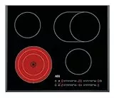 AEG Glaskeramikkochfeld autark 60cm / 4 Zonen mit Bräter- und Dreikreiskochzone für mehr Flexibilität / 14 Stufen / Facettenrahmen / Timer / DirectSlider-Bedienung / Kindersicherung / HRB64470FB