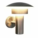 NBHANYUAN Lighting GENEVA Außenwandleuchte LED — SUS304 Edelstahl, IP44, 9W 1000lm, Warmweiß 3000K, Silber, ohne Bewegungsmelder, für Garten Balkon Terrasse