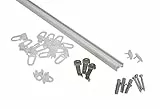 Gardinia Aluminium-Schiene 13 mm, 1-läufige Vorhangschiene, Gardinenstange, Inkl. Zubehör, 120 cm, Weiß
