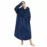 Gentlewarm übergroße Hoodie Decke, Super Weich Flanell Hoodie Sweatshirt mit Kapuze,tragbare Decke Hoodie,Damen Kapuzenpullover Für Teenager, Männer, Frauen