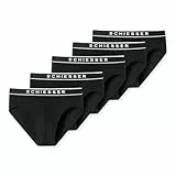 Schiesser Herren 5 Pack Unterwäsche Bio-Baumwolle - 95/5 Organic Slip, Schwarz_183212, XXL EU