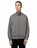 Armani Exchange Men's Long Sleeve Side Logo Lettering Zip Closure, Sweatshirt, Grey, XS