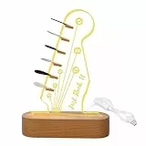Zinueen Leuchtender Gitarren-Pick-Halter, Acryl Guitar Pick Display, Plektren & Plektrenhalter für E-Gitarren mit Hölzerner Basis - Cooles Gitarren Zubehör als Geschenk für Musiker und Gitarristen