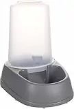 Automatischer Futter- und Wasserspender für Hunde und Katze - 2,5L - Futterautomat Katze - Futterspender Katze - Wasserspender Katzen Hunde - Flamingo Raja grau