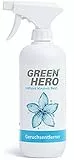 Green Hero Geruchsneutralisierer Spray 500ml für Textilien, Schuhe, Wohnräume und Auto zur Entfernung von Gerüchen Rauchgeruch Entferner Geruchsentferner Geruchskiller