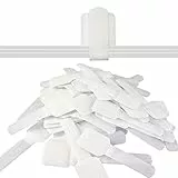 LABEL THE CABLE® 50 STK Klett Kabelhalter selbstklebend, wiederverschließbar Weiß, Kabelführung Fernseher, Schreibtisch, Kabelschellen, Klettband, perfektes Kabelmanagement im Büro, PC Zubehör