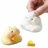 PKKP 2Pcs Cartoon-Hamster Squeeze Toy, Umweltfreundliches Silikon Anti Stress Spielzeug, Squishy Fidget Spielzeug, Sensory Toys, Geschenke für Kinder ab 6 Jahren (Hamster)