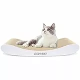 Aibuddy Katzenkratzer, Kurvenkratzmatte, wendbar, aus Karton, Lounge-Bett mit Bio-Katzenminze [ 44 x 25 x 7 cm, hochwertiger Karton & Konstruktion]