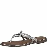 MARCO TOZZI Damen Pantoletten Zehentrenner Glitzer, Silber (Silber), 40 EU