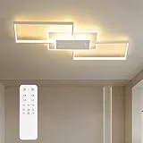ANTENLICHT LED Deckenleuchte 80CM, 50W Deckenlampe, 3000K-6500K Dimmbar Rechteckige Wohnzimmerlampe, Mit Fernbedienung, Metall Moderne Lampe für Schlafzimmer Esszimmer