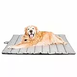 XIAPIA wasserdichte Hundematte für Outdoor, Waschbare Hundematte für Unterwegs, Antistatik, Hygienisch, Faltbares Hundebett, Große Reisedecke für Haustier 110x68 cm (HellGrau)