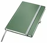 Leitz Style A5 Notizbuch Kariert, Hardcover, 160 Seiten, 80 Blatt, FSC-zertifiziertes 100 g/m² Papier, Verschluss & Lesezeichen, für Büro & Home Office, Grün, 44861053