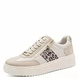Marco Tozzi Damen Sneaker weiches Feel Me Wechselfußbett weiches Innenfutter Modern, beige (Cream Comb), 39 EU