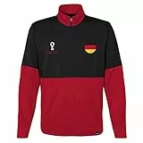 FIFA Jungen Offizieller World Cup 2022 1/4 Zip Pull Over-Deutschland Reißverschluss zum Überziehen, schwarz/red, XL/18-20