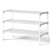 Kitsure Schuhregal für den Eingangsbereich - Stabiler & langlebiger Schuhschrank für den Schrank, platzsparendes schuhablage, 63 x 30 x 36 cm, White