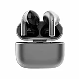 h24z Kabellose In-Ear-Kopfhörer, Bluetooth 5.3, tiefere Bässe, ENC-Geräuschunterdrückung, Touch-Steuerung und automatische Kopplung (Metallschwarz)