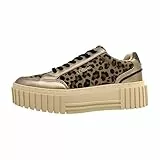 s.Oliver Damen Plateau Sneaker mit Schnürsenkeln Vegan, Mehrfarbig (Leopard), 39 EU