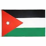AZ FLAG - Flagge Jordanien - 250x150 cm - Jordanische Große Fahne 100% Polyester mit Messing-Ösen - 300g