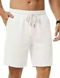 iClosam Herren Cordhose Kurz Schnüren Modisch, Männer Shorts Weich Elastisch Elegante Verarbeitung Vielseitig Beruf und FreizeitWeiß L