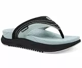 ONCAI Damen Flip Flops Walking Sandalen Sommer Bequem Leicht Plattform Zehentrenner für Damen Rutschfest Gummifußbett Indoor Outdoor Grau/Schwarz Größe 39