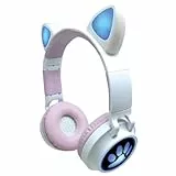 Lexibook, 2-in-1 kabelloser, wiederaufladbarer Kopfhörer mit Lichtern, Stereo-Sound, kabellos, kabelgebunden, faltbar, verstellbar, LED-Lichter, HPBTKT