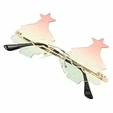 MAGICLULU Randlose Brille Mit Weihnachtsmotiv Kreative Foto-Requisite Brillen-dekor Tragbare Brille Für Party Urlaubs-Foto-Requisite Dekorative Sonnenbrille