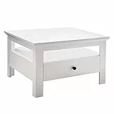 trendteam smart living - Universal - Couchtisch - Weiß Matt - Wohnzimmertisch mit Vollauszug Schublade - (BxHxT) 110 x 47 x 65 cm - Sofatisch mit zusätzlicher großer Ablagefläche