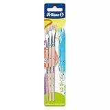 Pelikan Borstenpinsel-Set Sorte 613F mit 3 Borsten-Pinseln (Größe 8, 10 und 12), 3 Stück