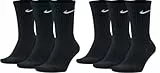 NIKE 6 X Socken 2 X 3er Pack SX4508 SX7664 BB, Farbe:901 Black/Schwarz, Größe:L = 42-46