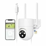 NUASI 4G LTE Überwachungskamera Aussen,2K 3MP Kamera Outdoor Ohne WLAN mit FarbNachtsicht, AI Personenerkennung Überwachungskamera IP66 Wetterfest