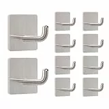 Livabber Selbstklebende Handtuchhaken, 304 Edelstahl, selbstklebende Wandhaken, wasserdichte Duschhaken für Bademantel/Kleidung, ohne Bohren, Handtuchaufhänger für Badezimmer, Küche, Schlafzimmer