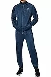 Kappa Trainingsanzug Villos für Herren, bequemer Tracksuit für Sport, Freizeit und Reisen, die Jogginghose & Trainingsjacke sind atmungsaktiv, schnell trocknend, blau, Größe S