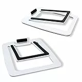 Sanyun SW601 15° geneigte Tisch-Lautsprecherständer für kompakte 2''-3'' Computer PC Bücherregal Monitor Lautsprecher, Stahl Metall Basis & Dämpfende Schaumstoffpolsterung (Paar, Weiß)