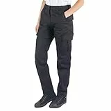 Lee Cooper LCLPNT241 Damen Pflegeleichte Multi-Pocket-Hose Classic Cargo Safety Arbeitshose, Schwarz, 44 EU - 32L
