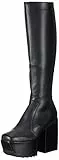 LAMODA Damen Disappearance Knee High Boot, Black Pu, 38 EU