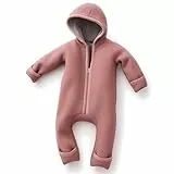 ALAVYA HOME® WALKOVERALL, Baby Wollwalk-Overalls aus Natur 100% Bio-Schurwolle Wollfleece mit Reißverschluss, Walk Woll-Anzug für Kleinkind und Baby - Pastel Rosa 98/104