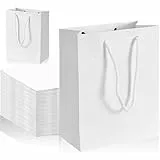 Geschenktüte Geschenktasche Mit Griffen Geschenktüten papiertüten Weiß Wiederverwendbar Papier Geschenkbeutel Für Kleidung Weihnachten Hochzeit Einkaufstüten Und Geburtstag (15 * 6 * 20cm)