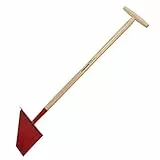 Fiskars Rasenkantenstecher, Länge: 104 cm, Breite: 23,5 cm, Borstahl-Kopf/Eschenholz-Stiel, Rot/Naturholz, Classic, 1003707