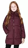 SOLOCOTE Mädchen Wintermäntel Heavyweight Mediun Länge Warme Jacken Daunenähnliche Baumwolle Watte Outwear Weinrot 128