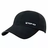 TOP-EX TOPEX wasserdichte Baseball Cap Herren Running Sommer Kappe Sonnenhut Basecap Sports Golf Cap Tennis Laufkappe UV-Schutz M/L Schwarz